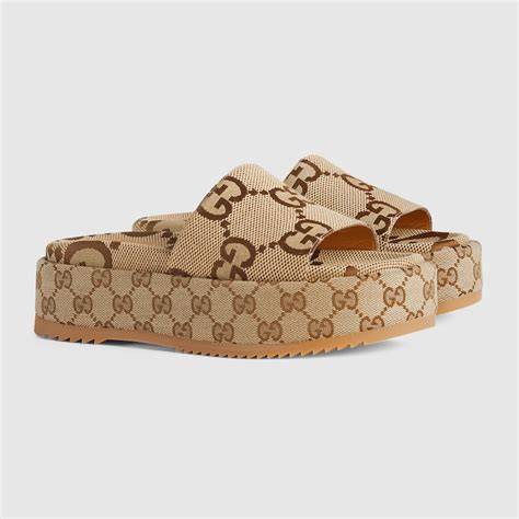 gucci gingham slides|gucci platform slide sandals women.